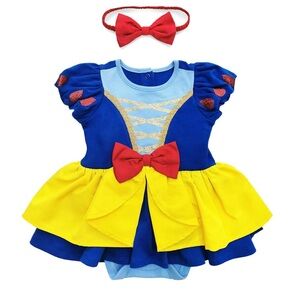 Disney Blue and Gold Seasonal Costume with Red Bow